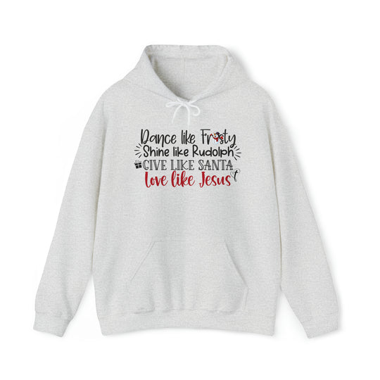 A staple for casual fashion growth, the Love Like Jesus Hoodie features no side seams, durable tape on shoulders, and a highly elastic collar. Unisex, 100% cotton, medium weight fabric with a classic fit.