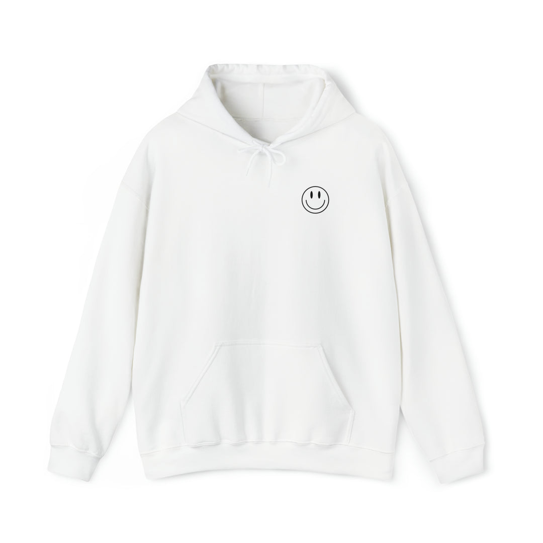 A cozy white Be the Reason Sweatshirt with a smiley face design. Unisex heavy blend crewneck, 50% cotton, 50% polyester, loose fit, ribbed collar, no itchy seams. Available in various sizes.