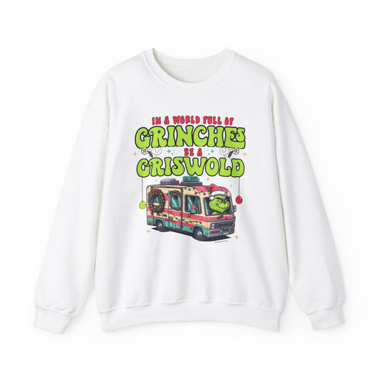 Unisex Be a Griswold Crew sweatshirt with cartoon image. 50% cotton, 50% polyester blend for comfort. Ribbed knit collar, no itchy seams. Loose fit, sewn-in label. Sizes S-5XL.