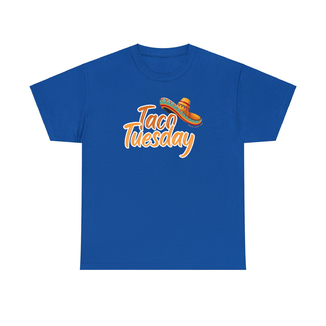 A staple for casual fashion, the Taco Tuesday Tee features a sombrero design on a blue t-shirt. Unisex, heavy cotton with no side seams for ultimate comfort. Ethically made with 100% US cotton.