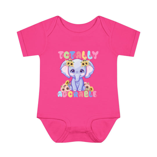 Totally Adorable Onesie showcasing a soft, unisex infant bodysuit with lap shoulders, made from ring-spun cotton, designed for comfort and ease of movement.