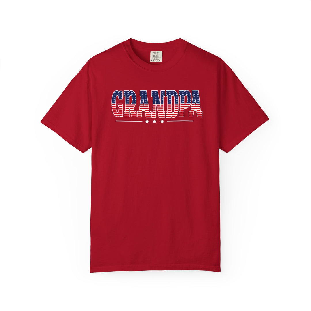 USA Grandpa Tee by Comfort Colors, a soft, durable, and relaxed fit t-shirt, perfect for daily wear with double-needle stitching and tubular shape retention.