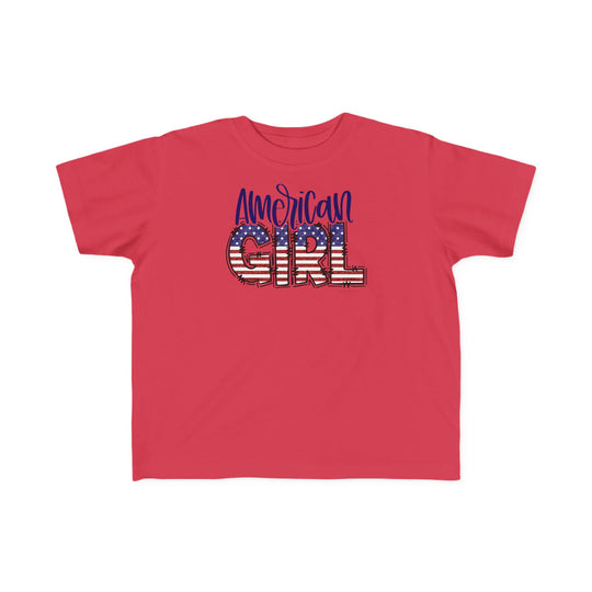 American Girl Toddler Tee with softness for sensitive skin, durable print, 100% cotton, light fabric, tear-away label, classic fit, available in sizes 2T to 5-6T.