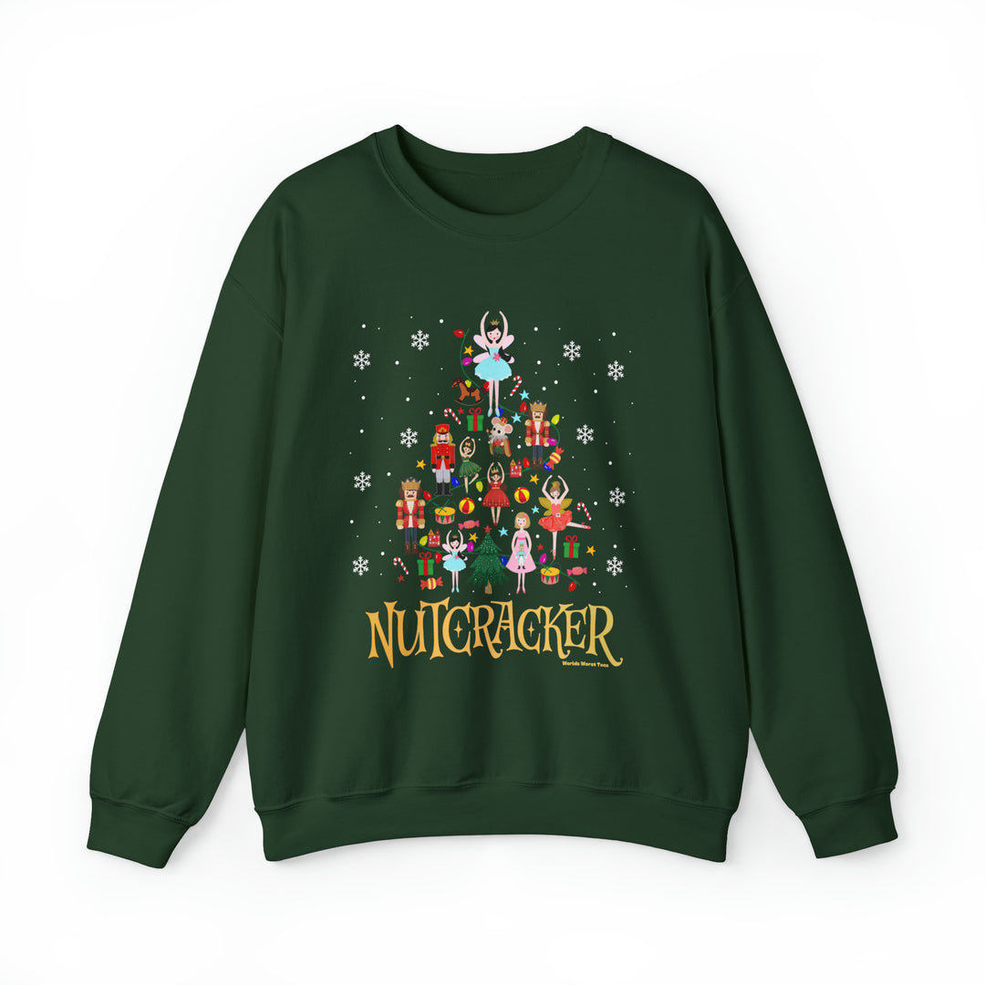 Unisex Nutcracker Crew sweatshirt, a cozy blend of cotton and polyester. Ribbed knit collar, no itchy seams. Loose fit, sewn-in label. Sizes S-5XL. Ideal for comfort and style.