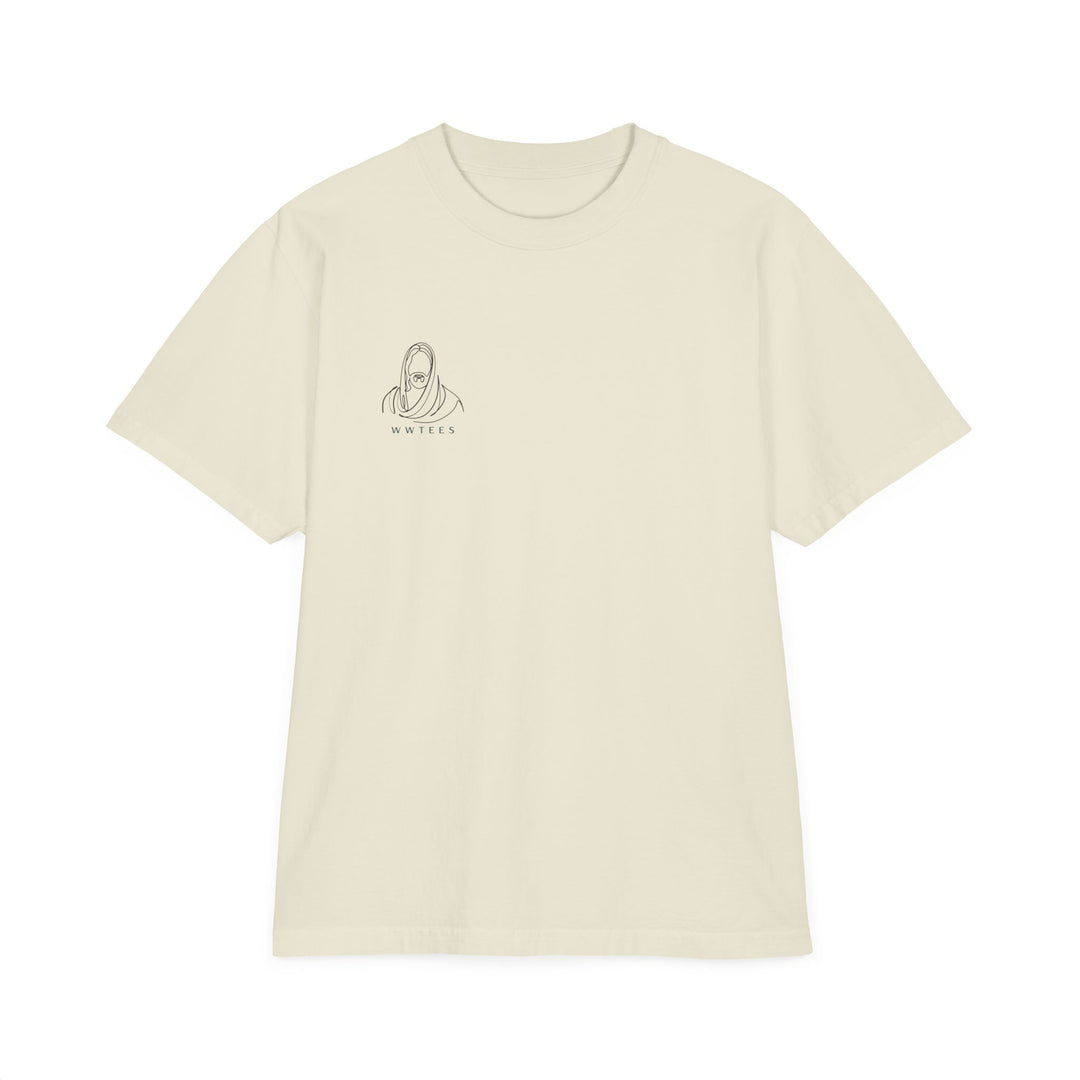 Jesus Lover Tee, oversized unisex drop-shoulder shirt with reinforced stitching, ribbed crew neck, and vintage-washed look, crafted from 100% USA cotton for comfort and style.