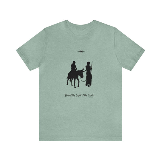 Unisex light fabric tee featuring a graphic of two men on a horse. Retail fit with ribbed knit collars and shoulder taping for lasting comfort. From 'Worlds Worst Tees'.