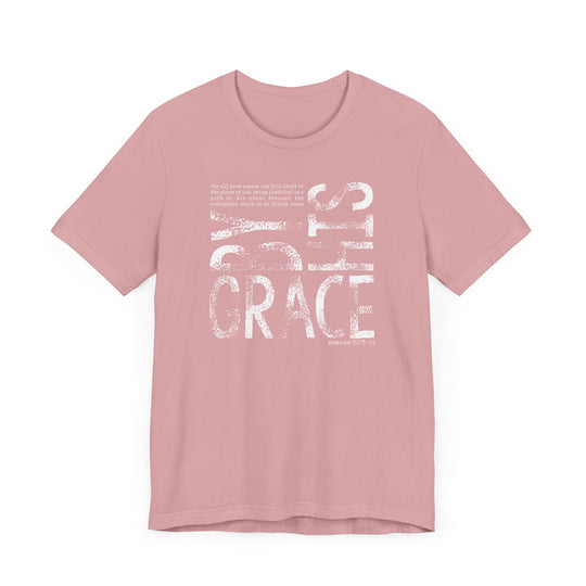 By His Grace Tee, a classic unisex jersey short sleeve shirt with ribbed knit collars, soft cotton, and durable dual side seams for long-lasting shape.