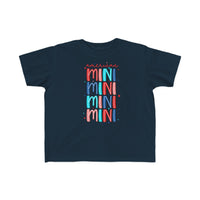 American Mini Toddler Tee, a soft and durable shirt for sensitive skin. 100% combed ringspun cotton, tear-away label, classic fit. Available in sizes 2T to 5-6T.