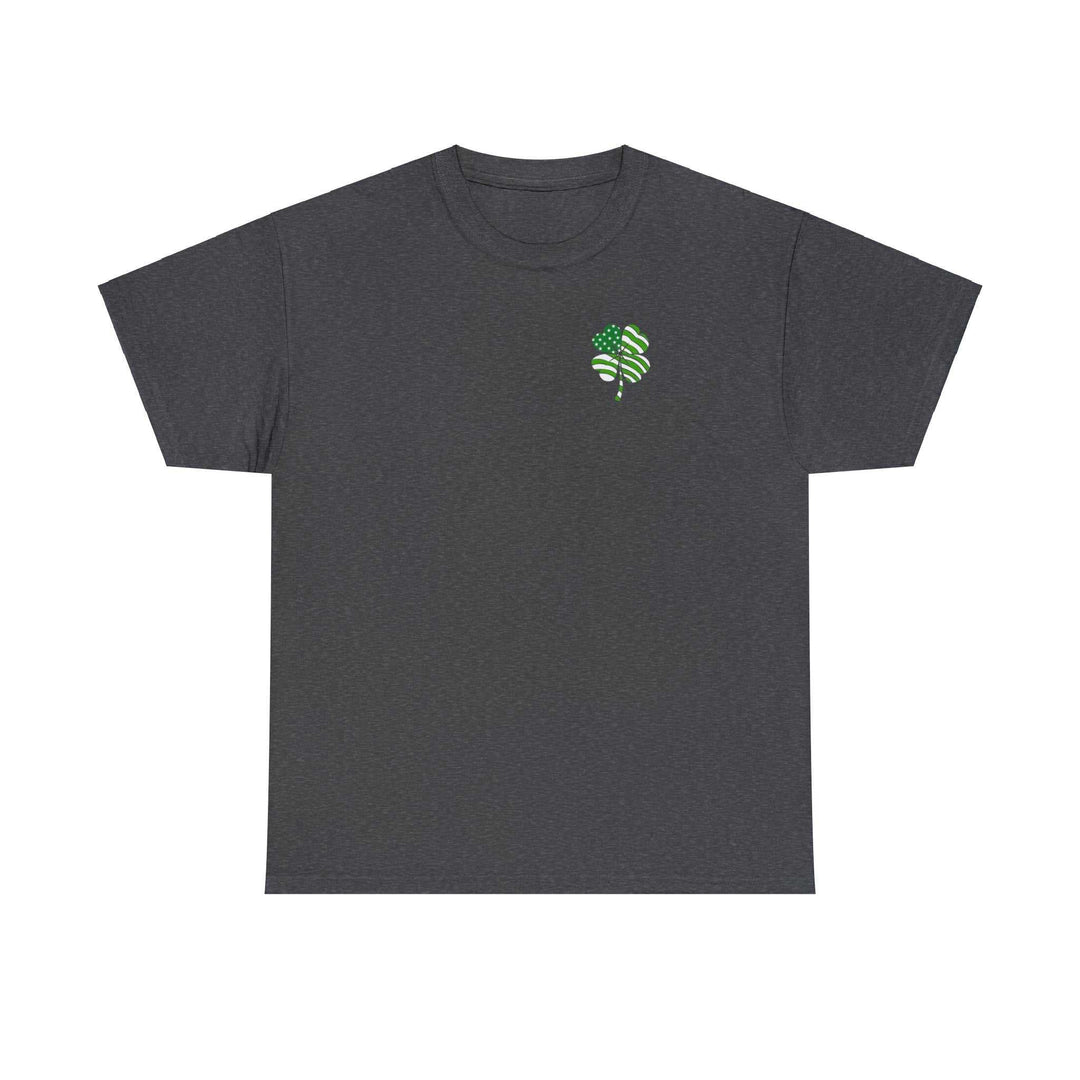 A staple for any wardrobe, the USA Clover Tee from Worlds Worst Tees features a green clover on a black tee. Unisex, heavy cotton, with no side seams, ribbed knit collar, and durable tape on shoulders. Sizes from S to 5XL.