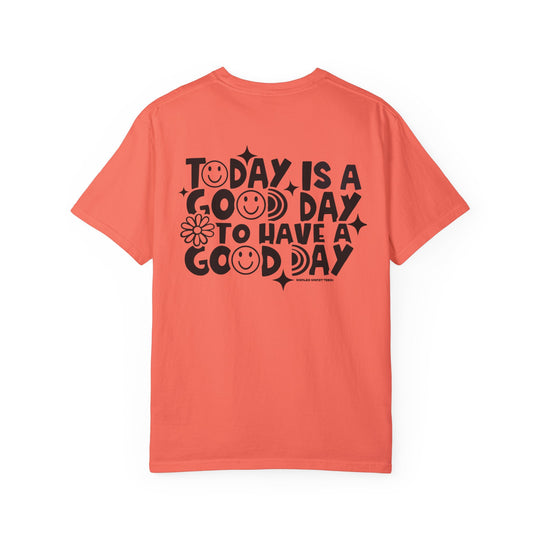 A relaxed fit God Day to Have a Good Day Tee, garment-dyed with ring-spun cotton for coziness. Double-needle stitching for durability, no side-seams for shape retention. Ideal for daily wear.