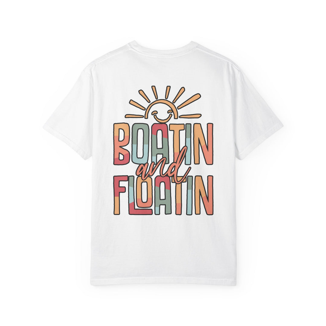 Boatin and Floatin Tee: A relaxed-fit, durable cotton t-shirt with double-needle stitching, ideal for casual wear.