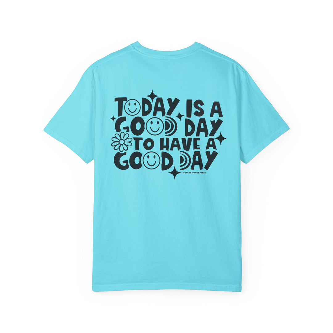 Relaxed fit God Day to Have a Good Day Tee, 100% ring-spun cotton, medium weight, durable double-needle stitching, seamless design for comfort. Ideal for daily wear.