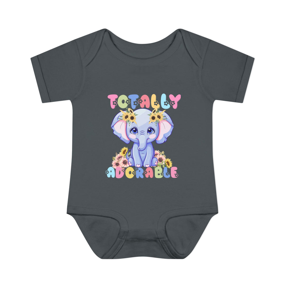 Totally Adorable Onesie: Soft, ring-spun cotton infant bodysuit with lap shoulders, designed for comfort and ease. Available in various sizes for growing babies.