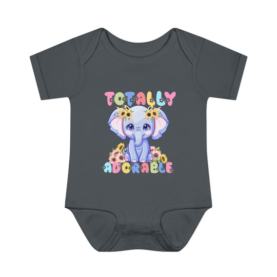 Totally Adorable Onesie: Soft, ring-spun cotton infant bodysuit with lap shoulders, designed for comfort and ease. Available in various sizes for growing babies.