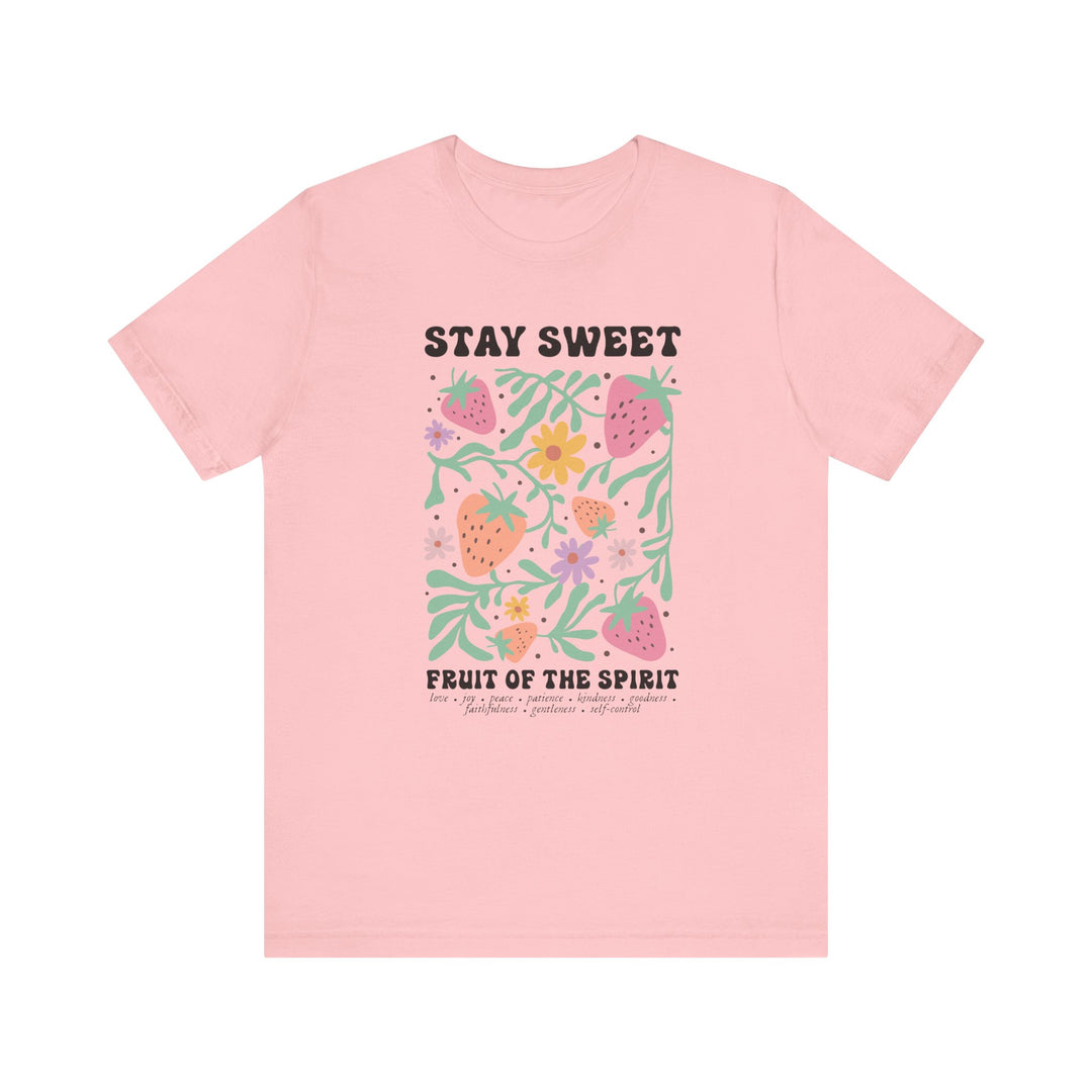 Unisex jersey short sleeve Fruit of the Spirit Tee, featuring a classic crew neckline and ribbed knit collars for a comfortable, durable fit.