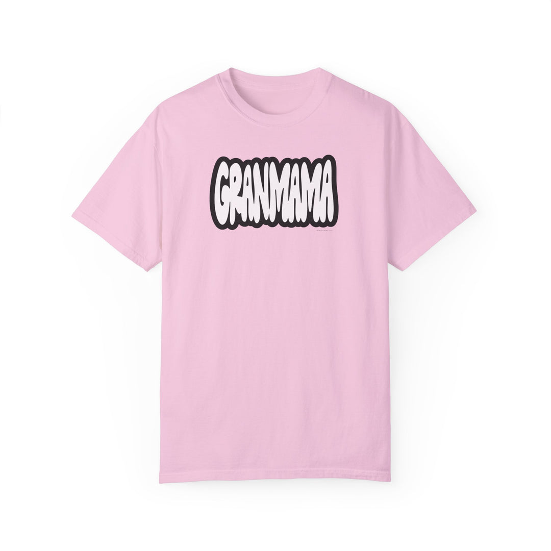 Grandmama Tee: A soft, ring-spun cotton t-shirt with a relaxed fit. Garment-dyed for coziness, featuring double-needle stitching for durability and a seamless design. Sizes range from S to 4XL.