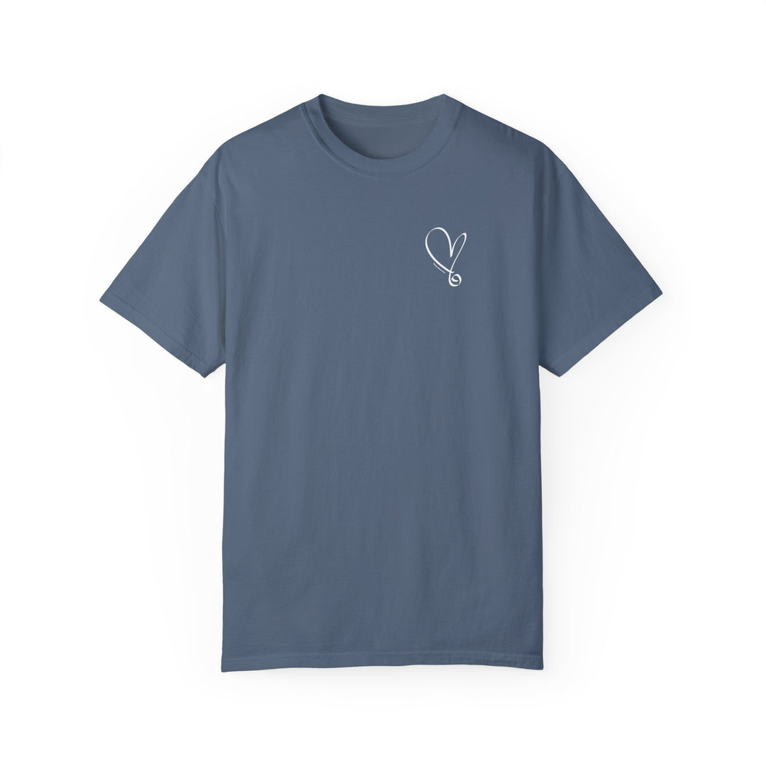 A ring-spun cotton t-shirt featuring a heart and key design, embodying the 'I am Beautiful Tee' title. Relaxed fit, double-needle stitching, and seamless sides for durability and comfort. From 'Worlds Worst Tees'.