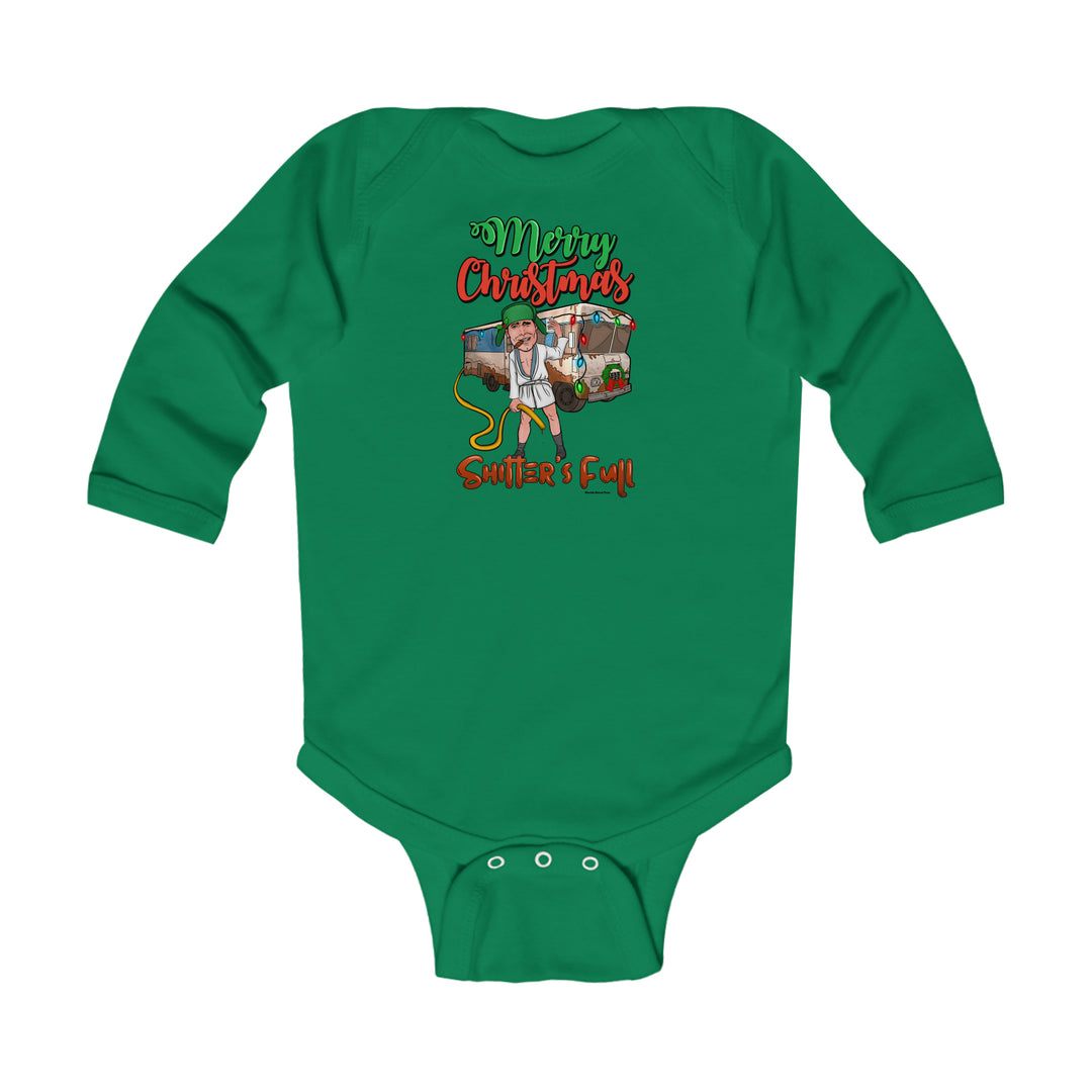 A baby bodysuit featuring a humorous design of a man in a robe holding a hose, complemented by a green and red sign. Made of 100% combed ring-spun cotton for softness and durability. From 'Worlds Worst Tees'.