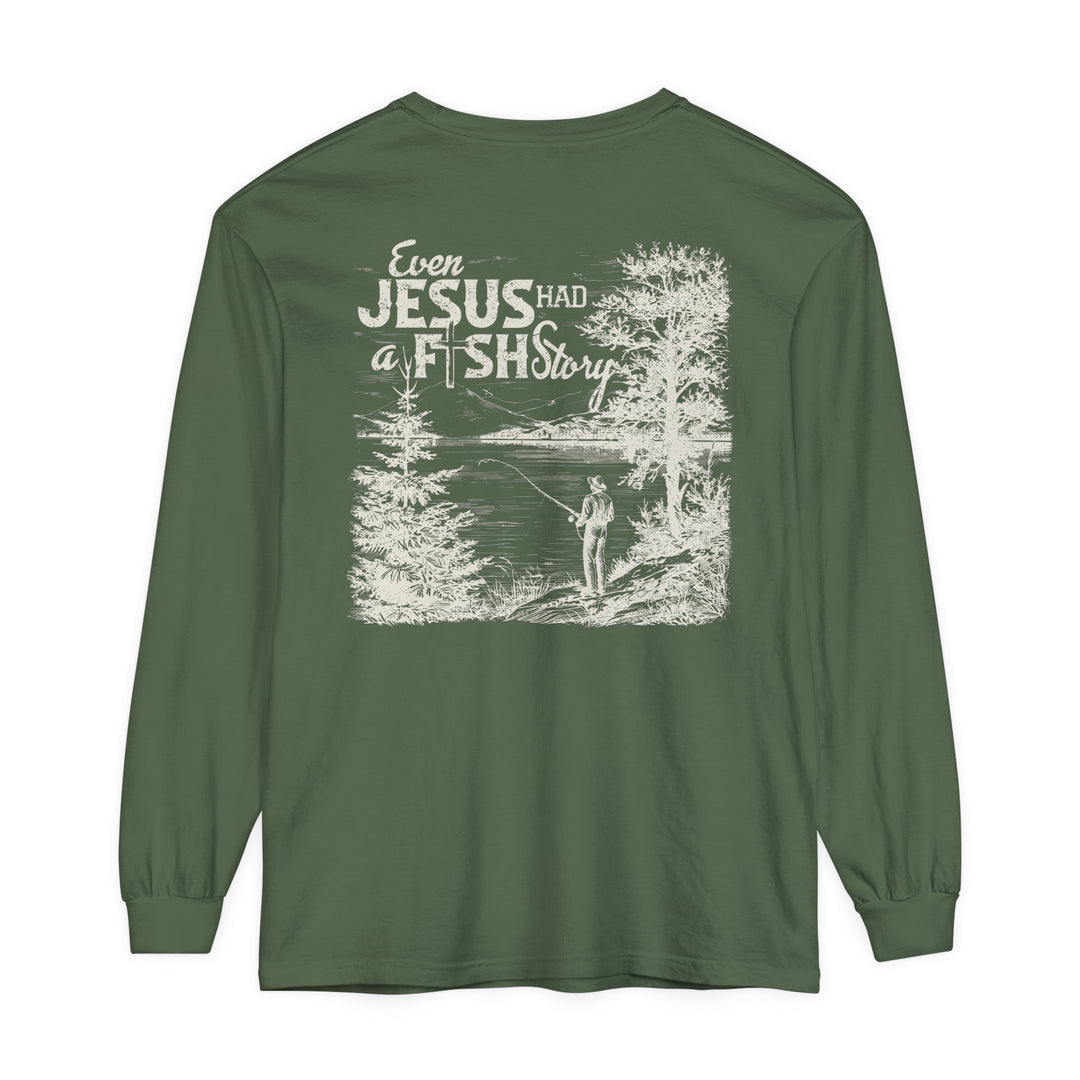 Jesus Fishing Story Long Sleeve T-Shirt