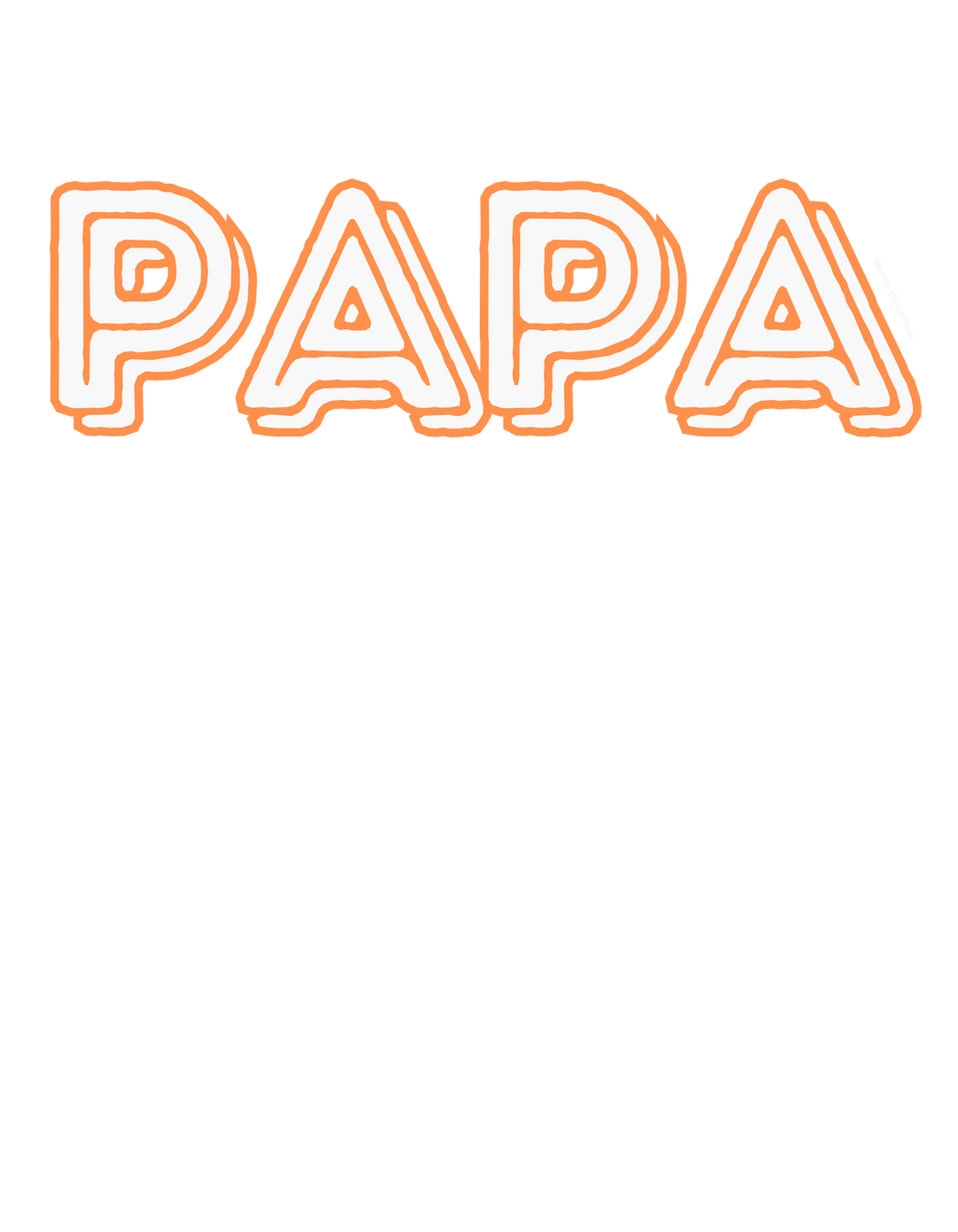 A cozy unisex Papa Hoodie in white and orange typography on a black background. Made of 50% cotton, 50% polyester blend, with a kangaroo pocket and matching drawstring. Ideal for chilly days.