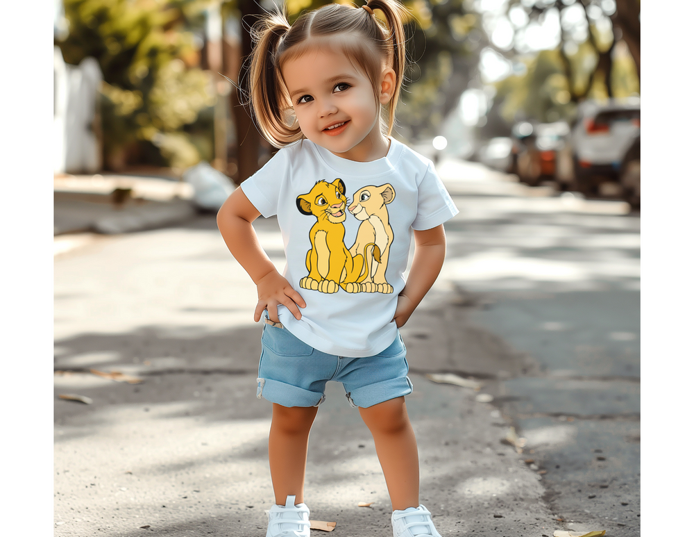 Simba Toddler Tee: A comfortable Bella Canvas short sleeve t-shirt for toddlers, crafted from soft, 100% Airlume cotton jersey, featuring a tear-away label.