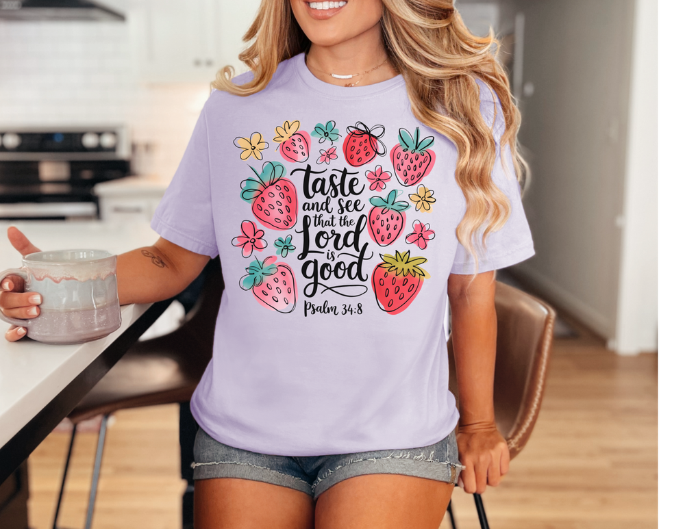 Taste and See that the LORD is Good Tee, a classic unisex jersey with ribbed knit collars and tapered shoulders for a comfortable, lasting fit.