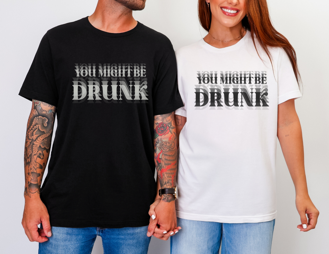 The You Might Be Drunk Tee from Worlds Worst Tees features a relaxed fit and durable stitching, perfect for casual wear.
