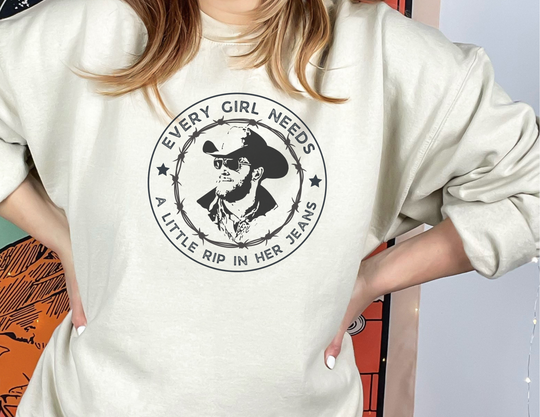 Every Girl Needs A Little Rip Crewneck 32317282323721187728 44 Sweatshirt Worlds Worst Tees