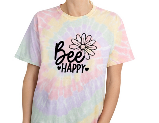 Bee Happy Tie Dye Tee 84211987036296386475 24 T-Shirt Worlds Worst Tees