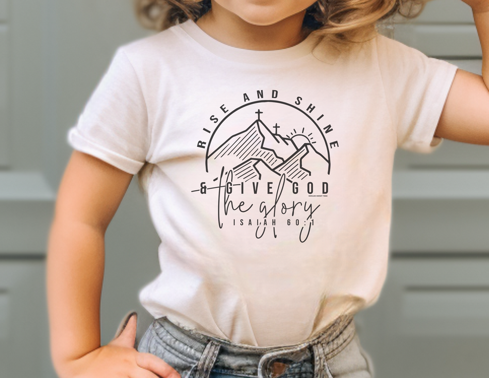 Infant tee with ribbed knitting and taped shoulders for durability and comfort. Classic fit, 100% ringspun cotton, light fabric. Rise and Shine Infant Tee by Worlds Worst Tees.
