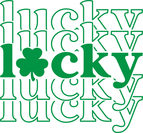 A classic staple, the Lucky Lucky Lucky Tee from Worlds Worst Tees features a green and black graphic design with a clover, arrow, and letter C on a medium weight, 100% cotton fabric. Classic fit, durable, and ribbed collar.