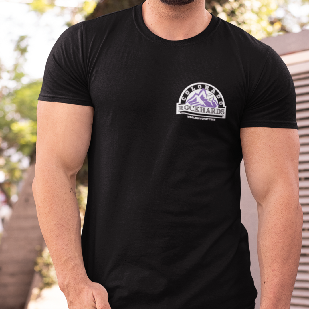 A premium fitted men’s short sleeve tee, the Colorado Rockhards #10 Mike Oxlong Tee. Comfy and light, with ribbed knit collar and roomy fit. Made of 100% combed, ring-spun cotton for a statement in workout or daily wear.