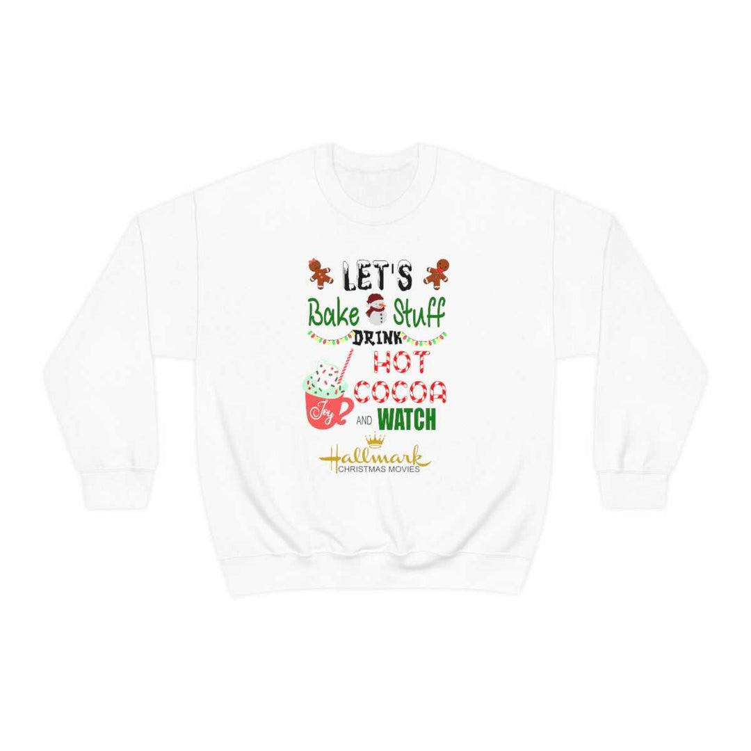 A cozy unisex crewneck sweatshirt featuring the Watch Christmas Movies design. Made of 50% cotton and 50% polyester, with ribbed knit collar and no itchy side seams. Medium-heavy fabric for comfort.