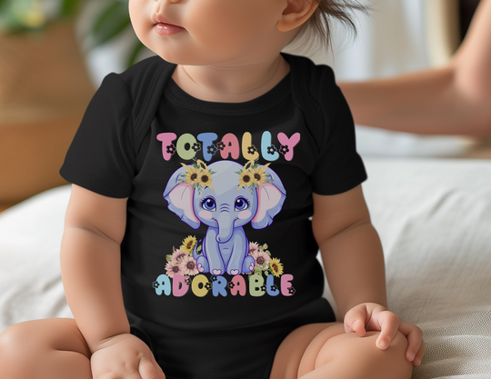 Totally Adorable Onesie: Soft, comfortable infant bodysuit with lap shoulders, made from 100% ring-spun cotton for ease and comfort, ideal for active babies.
