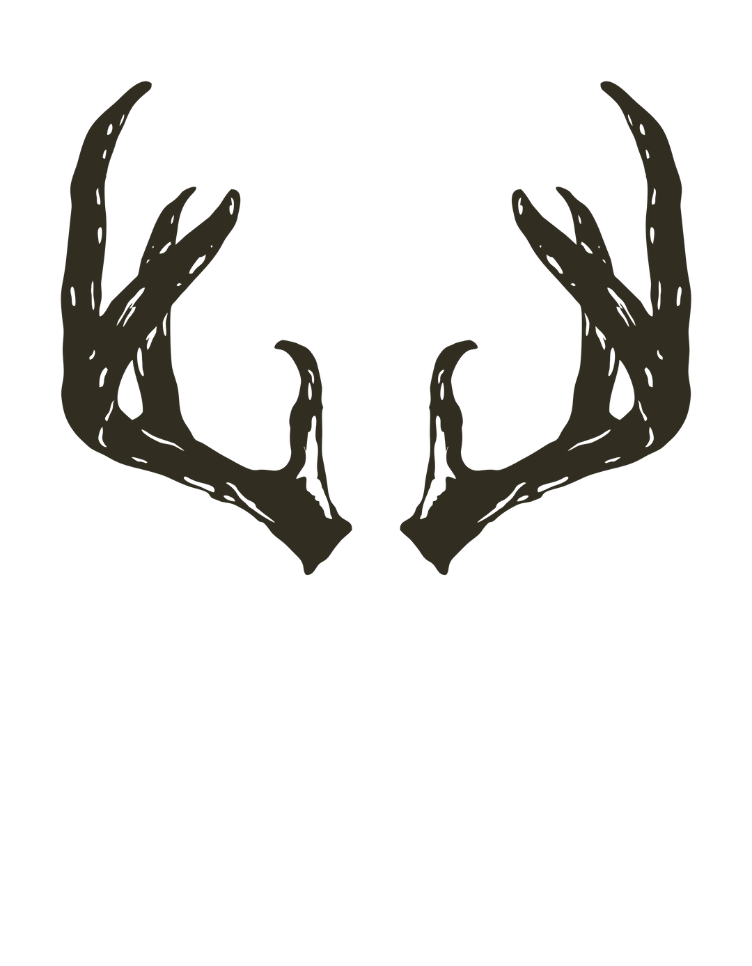 A sketch-style Antler Tee on black background, embodying comfort with 100% ring-spun cotton. Relaxed fit, durable double-needle stitching, and seamless design for a unique, cozy addition to your wardrobe.