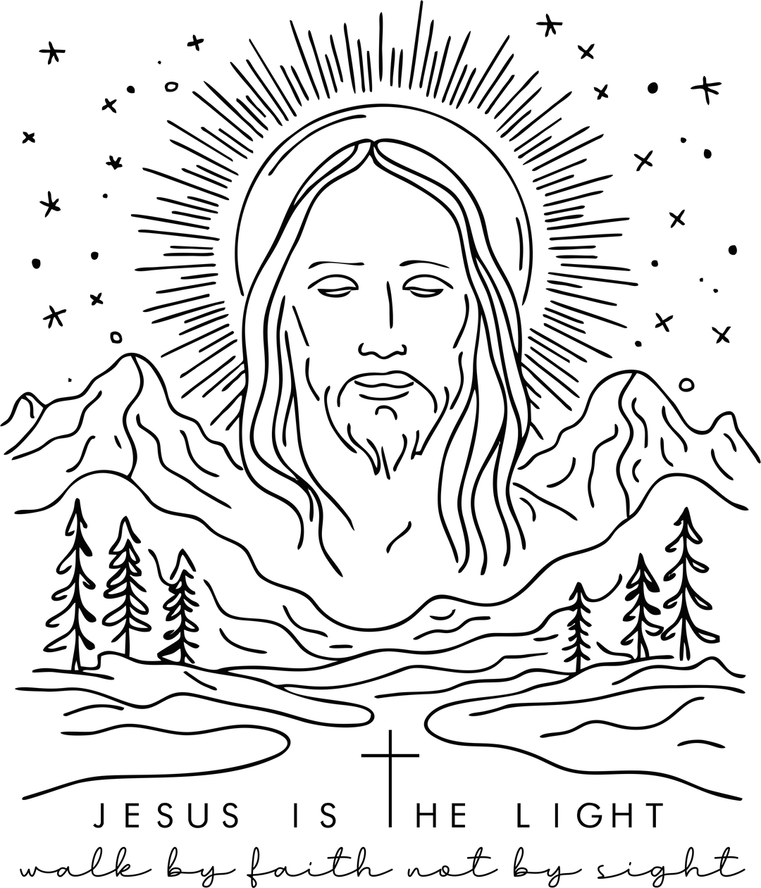 Jesus is the Light Tee, a classic unisex short sleeve shirt with ribbed knit collars, offers a soft, comfortable fit perfect for casual or semi-formal wear.