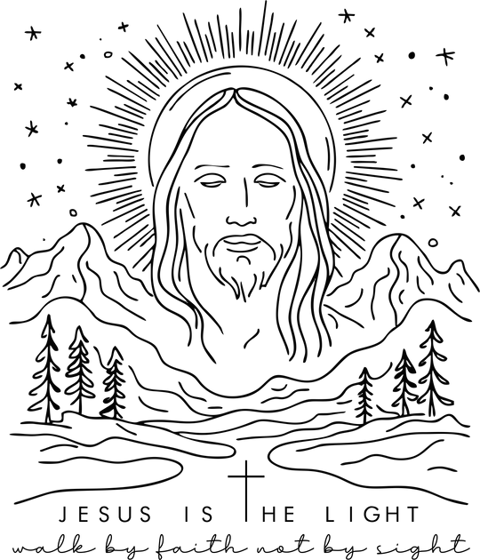 Jesus is the Light Tee, a classic unisex short sleeve shirt with ribbed knit collars, offers a soft, comfortable fit perfect for casual or semi-formal wear.