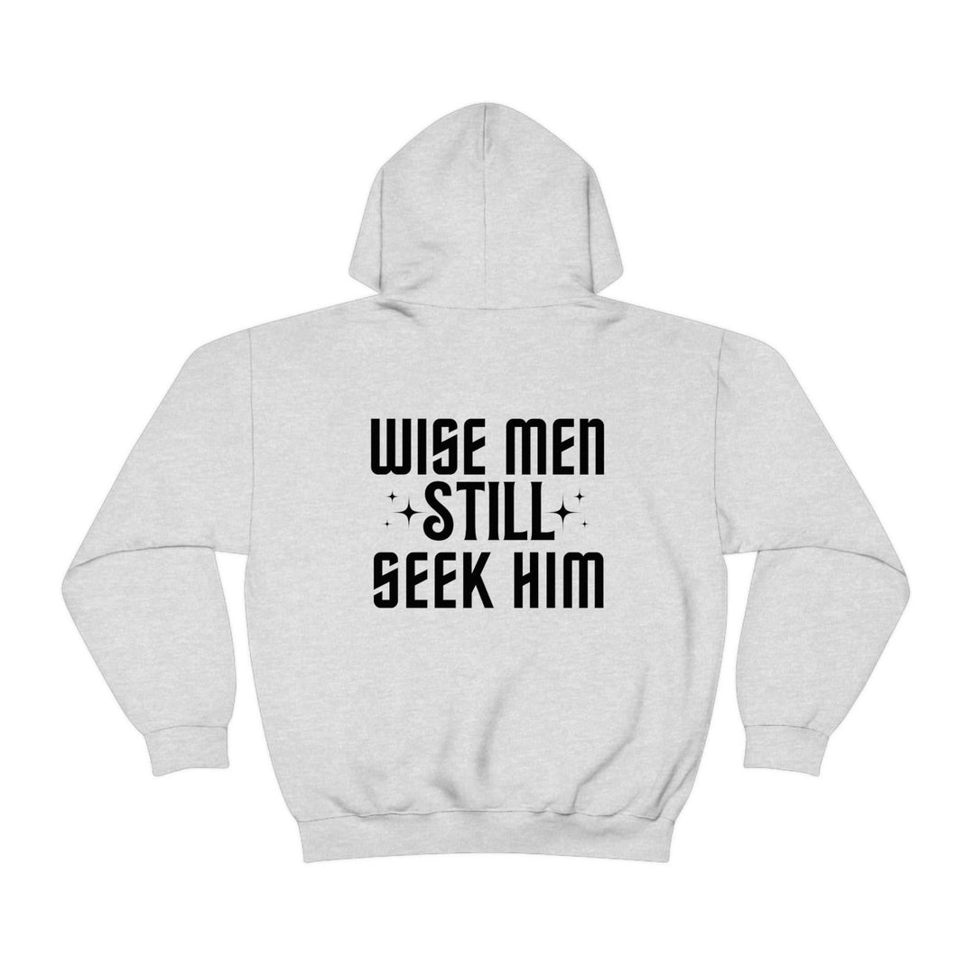 A white hooded sweatshirt with black text, featuring a kangaroo pocket and drawstring hood. Unisex heavy blend of cotton and polyester for warmth and comfort. Ideal for printing. From Worlds Worst Tees.