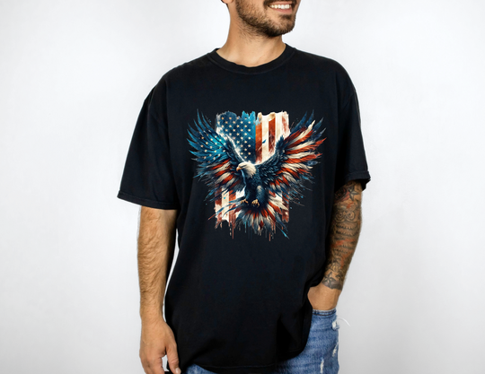 A relaxed fit American Eagle Tee crafted from 100% ring-spun cotton. Garment-dyed for coziness, featuring double-needle stitching for durability. Ideal for daily wear with a soft, medium-weight feel.