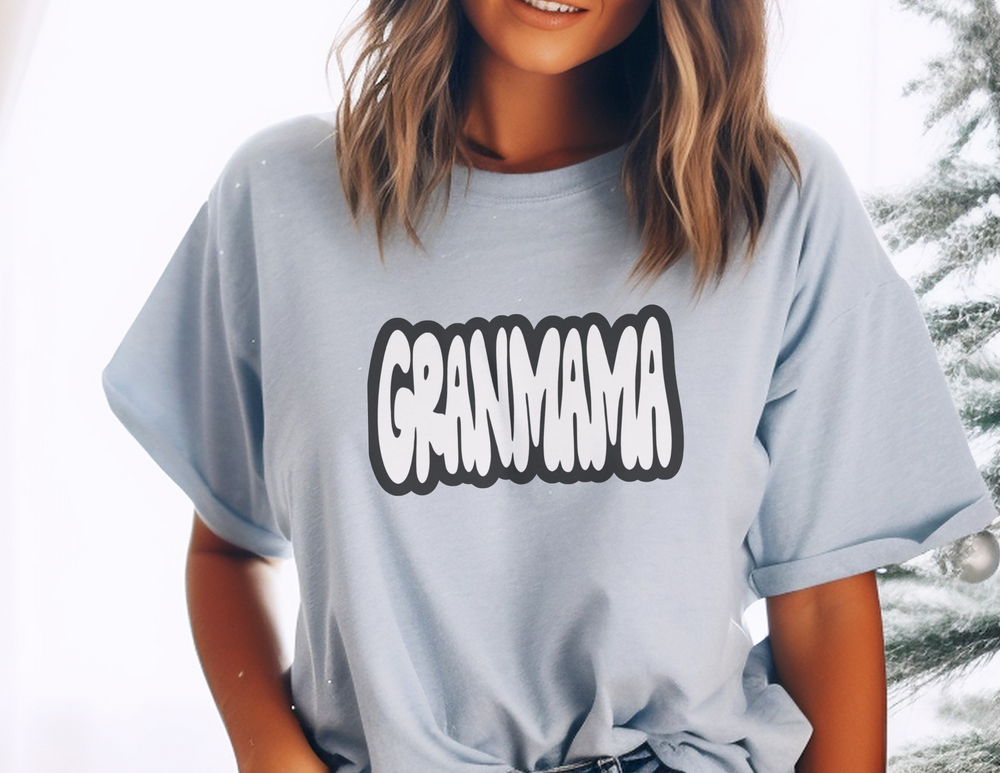 A relaxed fit Grandmama Tee, crafted from 100% ring-spun cotton. Garment-dyed for extra coziness, featuring double-needle stitching for durability and a seamless design for a tubular shape.