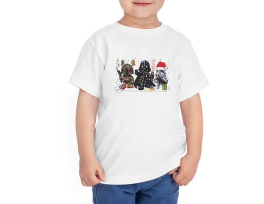 A Star Wars toddler tee hoodie with jersey-lined hood, cover-stitched details, and side seam pockets for cozy durability. Made of 60% cotton, 40% polyester blend for comfort.