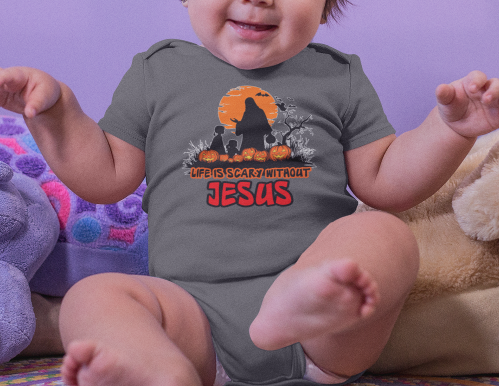 Life is Scary Without Jesus Onesie 23454877557853027503 18 Kids clothes Worlds Worst Tees