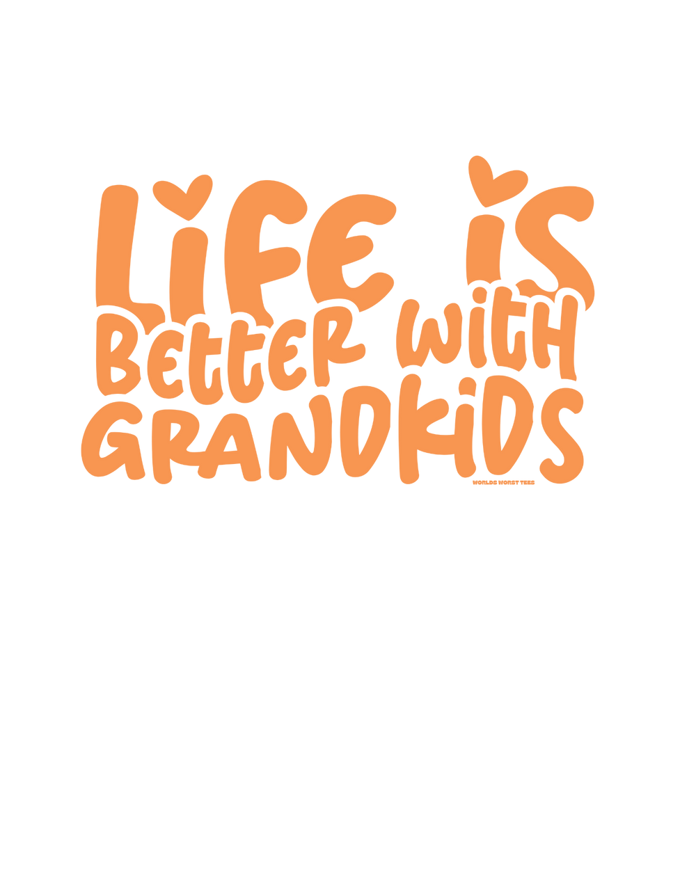 Unisex Life is Better With Grandkids Crew sweatshirt. 50% cotton, 50% polyester blend, ribbed knit collar, loose fit, sewn-in label. Sizes S-5XL. Comfortable, no itchy side seams.