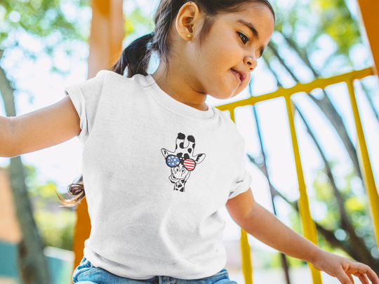 4th of July Giraffe Toddler Tee