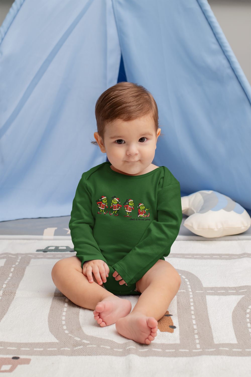 Tis the Season Holiday Long Cross Sleeve Onesie