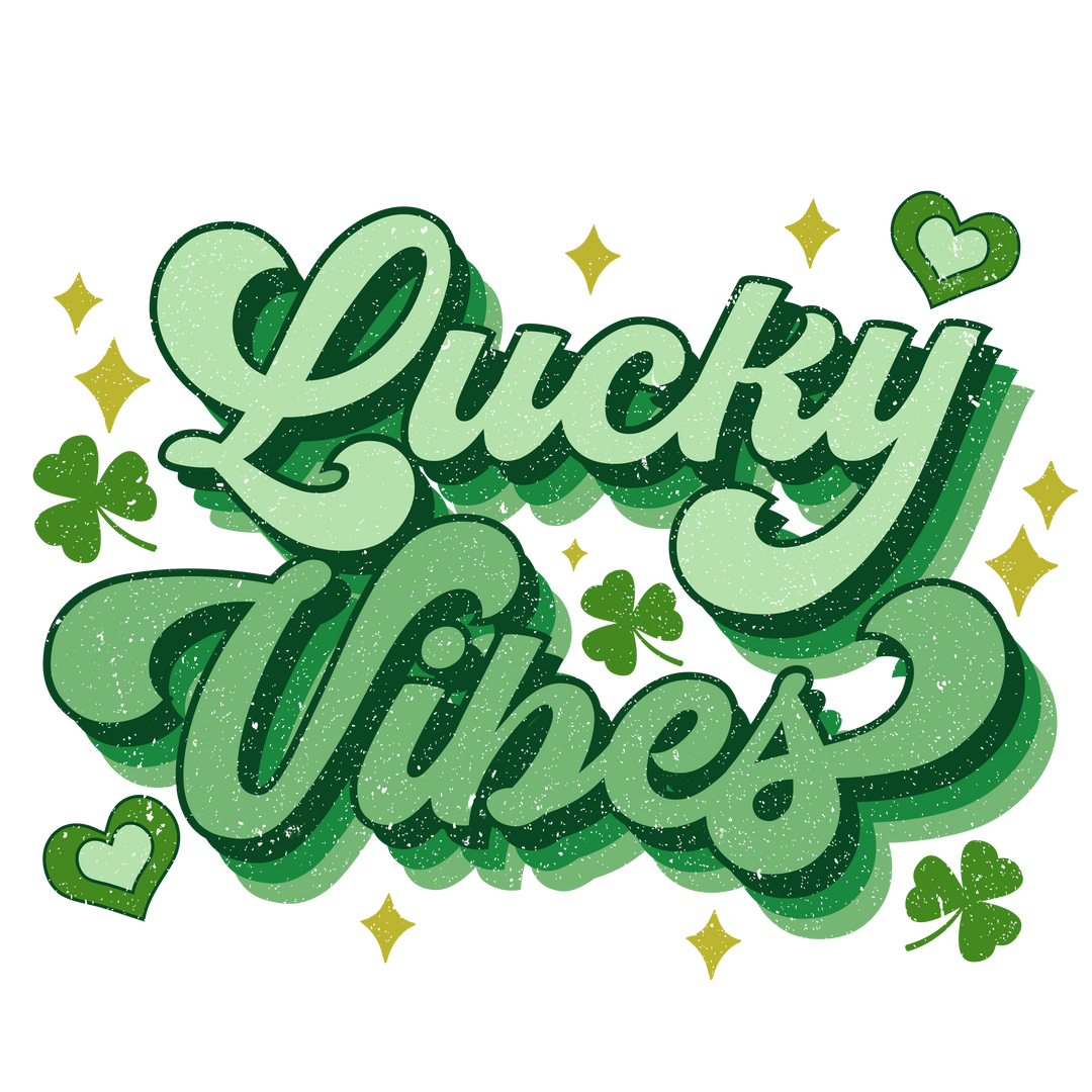 Good Day Lucky Day Hoodie featuring green clovers, stars, and a yellow diamond design, perfect for a cozy, stylish look.