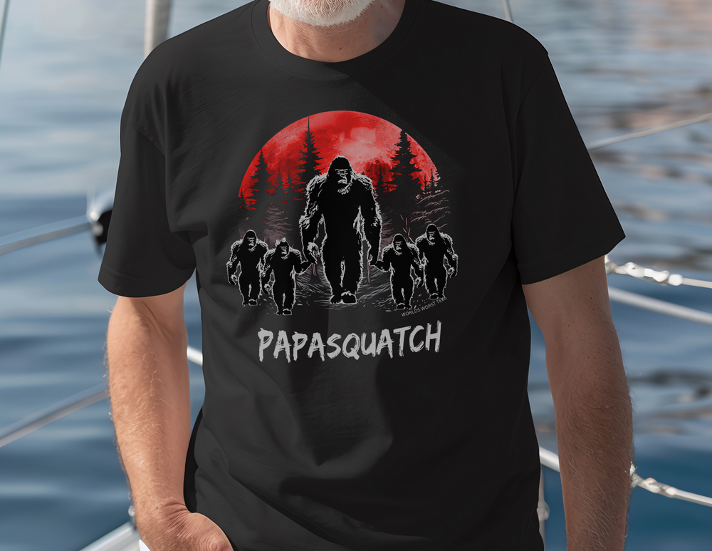 A relaxed fit Papasquatch Tee, crafted from 100% ring-spun cotton for ultimate comfort. Garment-dyed with double-needle stitching for durability, this tee features a tubular shape and no side-seams.