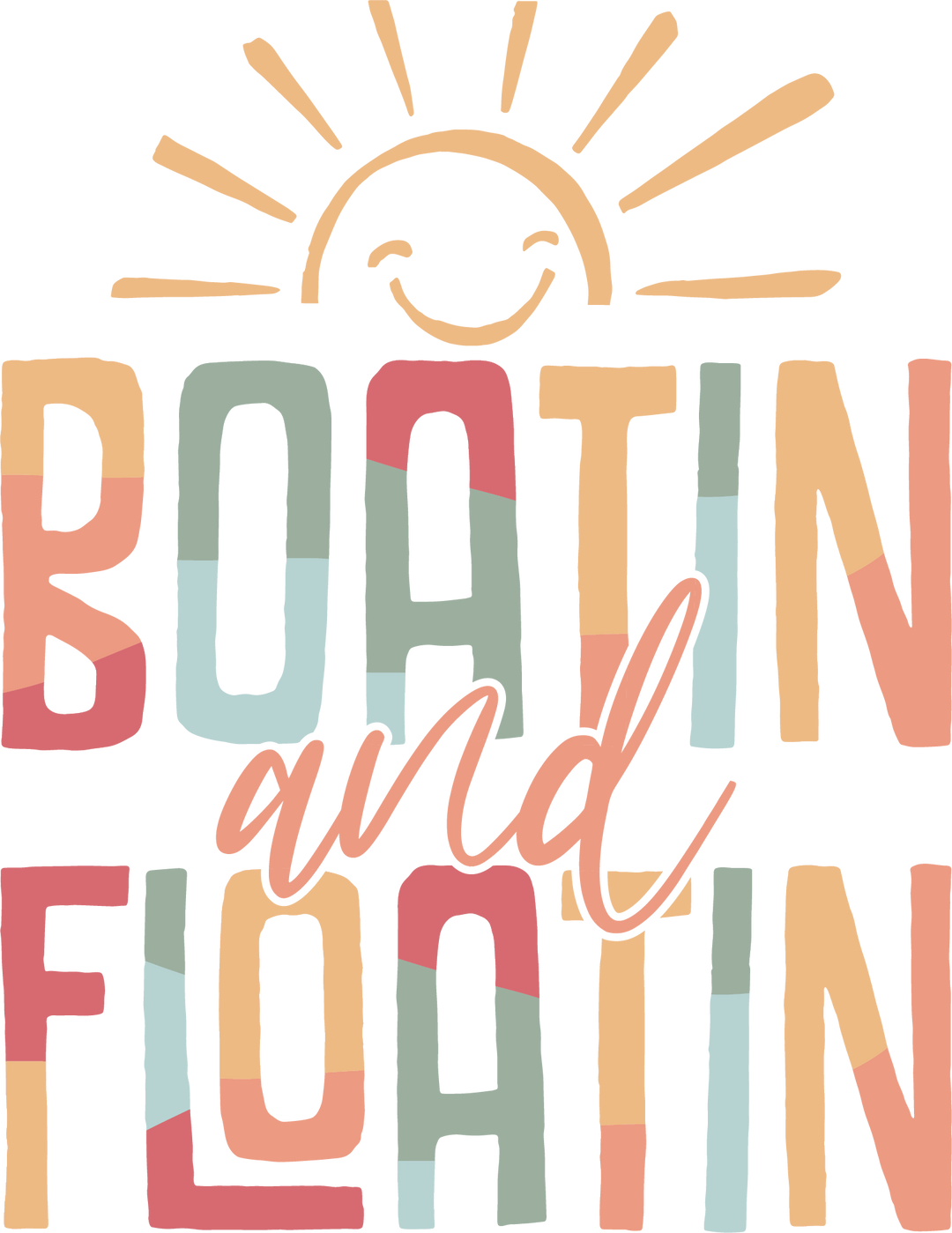 Boatin and Floatin Tee: A relaxed-fit, garment-dyed t-shirt made of 100% ring-spun cotton, featuring durable double-needle stitching and a classic crew neckline.
