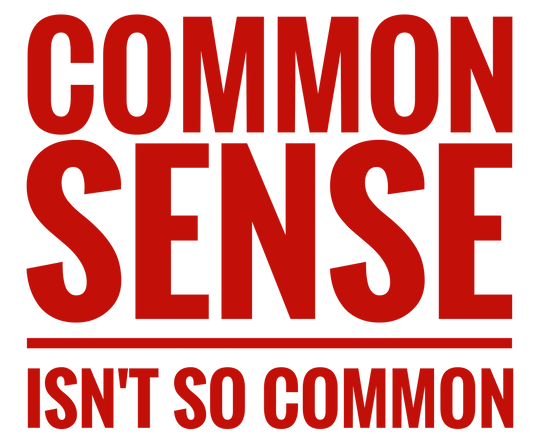 Common Sense Tee, garment-dyed, 100% ring-spun cotton, relaxed fit, soft-washed fabric, durable double-needle stitching, crew neckline, available in multiple sizes.