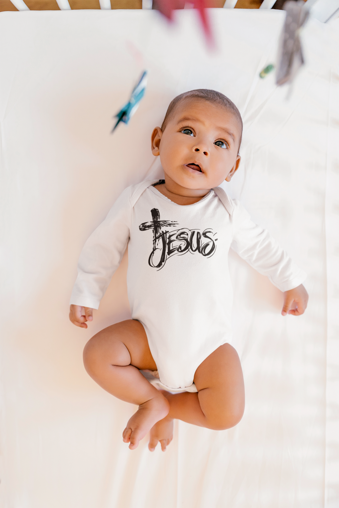 Jesus Cross Long Sleeve Onesie